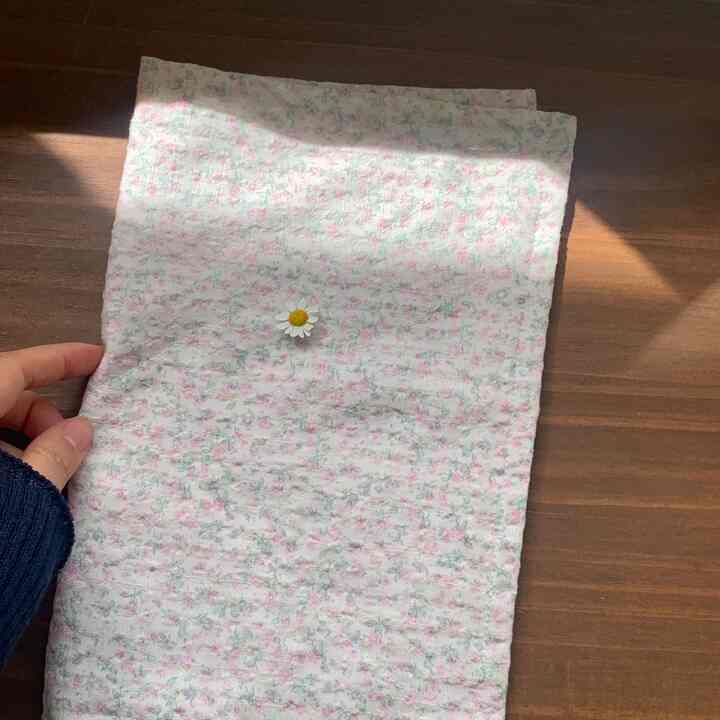 ピンクの花 キッチンクロス