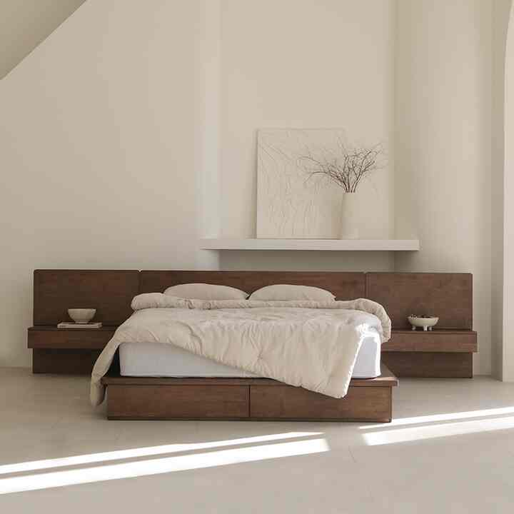 Mare ウッド収納付きベッドフレーム［3サイズ］