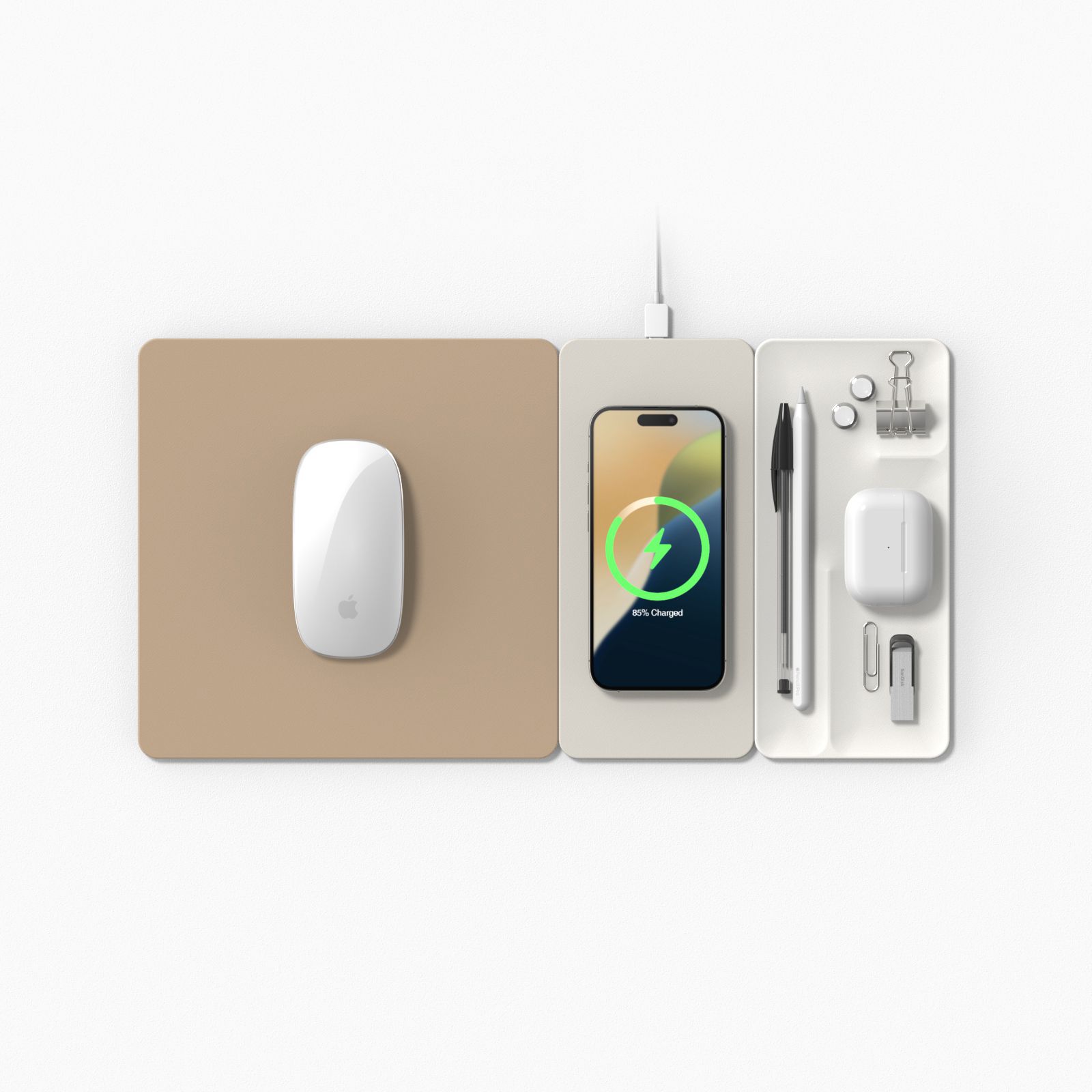 파우트 15W 3단 모듈형 무선충전 마우스패드 HANDS3 SPLIT MAX