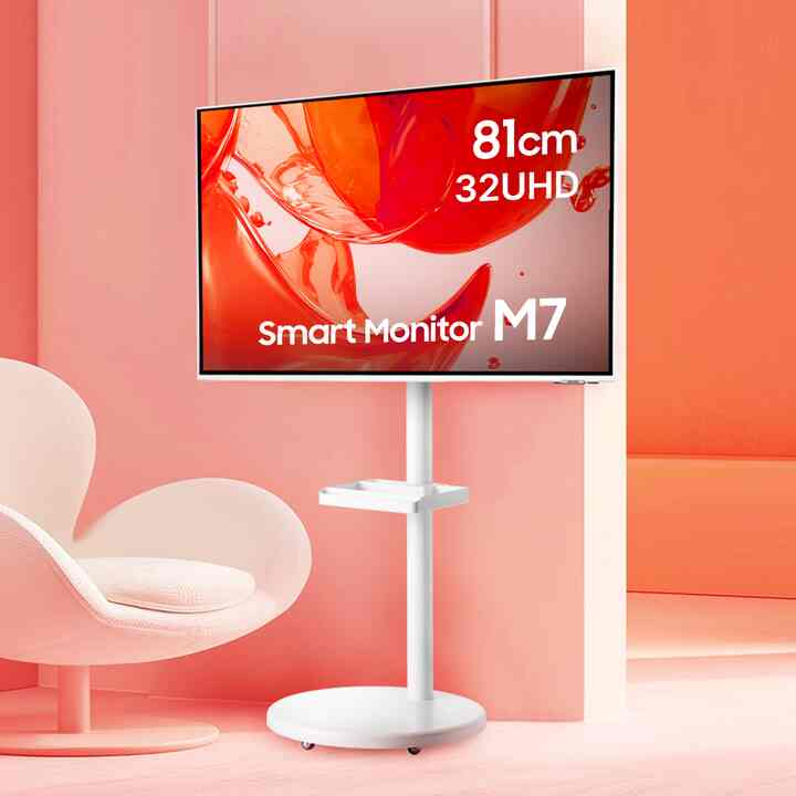 ホワイト 移動式テレビスタンド