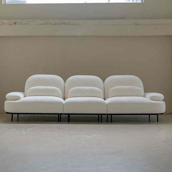 ALICE 4人掛けファブリックソファ［5色・3種］