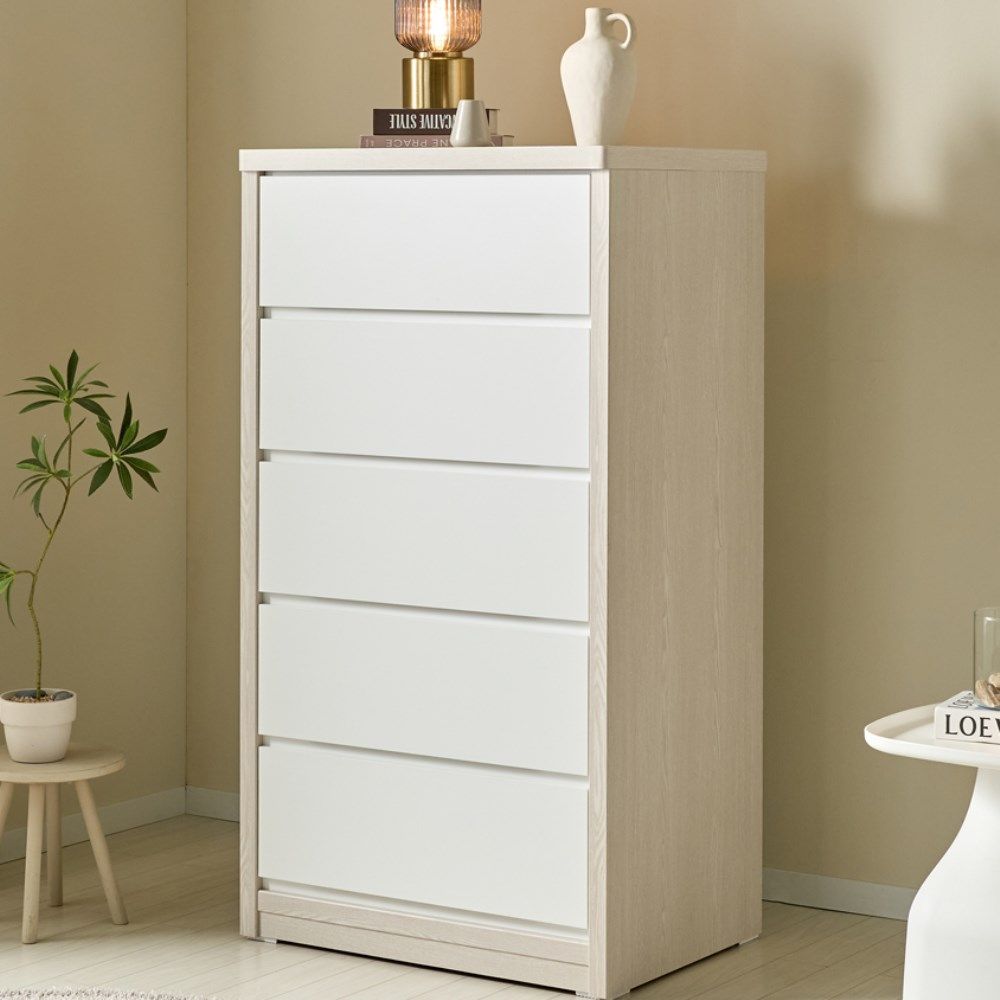 [신상품] 깔꾸미라이프 HZY600 국내제작 5단 거실 침실 서랍장 800 원룸 인테리어 서랍 다용도수납장