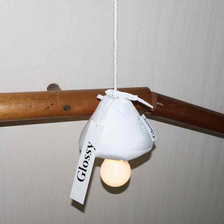 Mushroom 紐付き ペンダントライト ホワイト