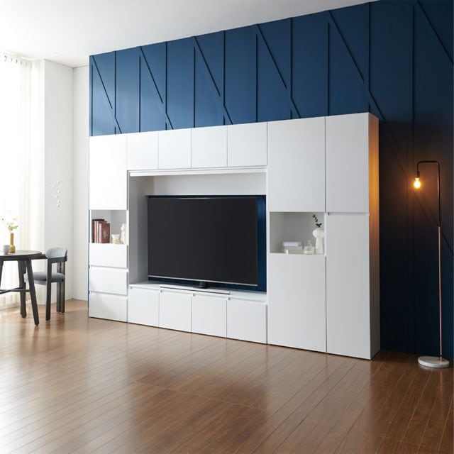 [신상품] 머지스토어 모노 월플렉스 시스템 거실장세트 (75인치 내맘대로구성) 거실tv장