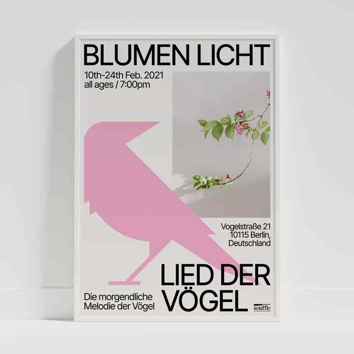 【souffle】Blumen Licht Pink ポスター