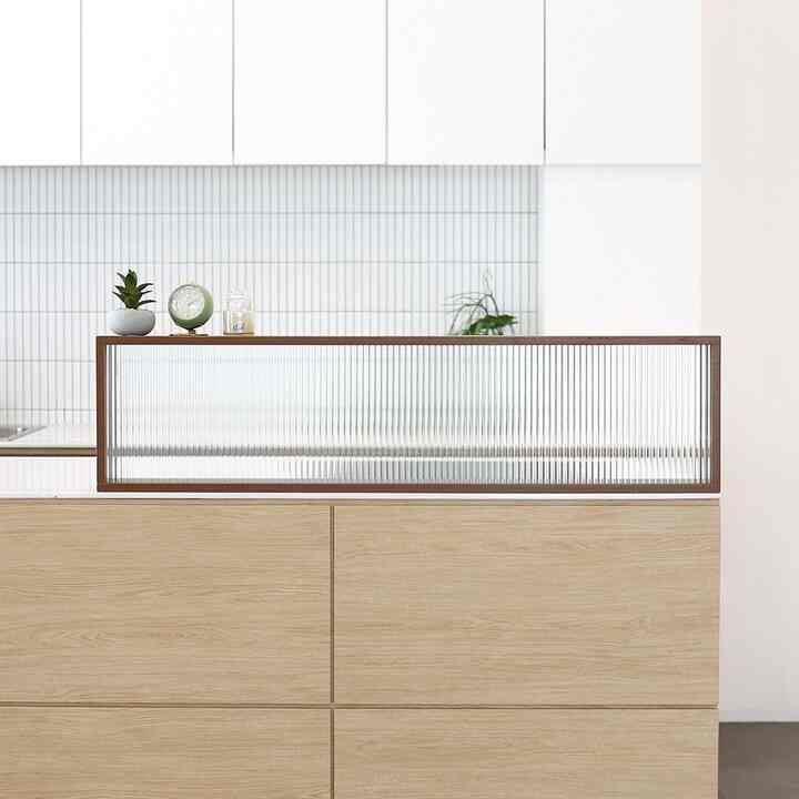 Revidim ガラス キッチン パーテーション［2色・5サイズ］