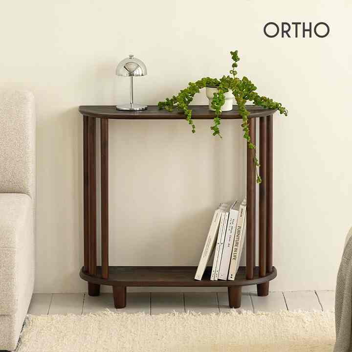 IVY 半楕円天然木コンソール［2色］