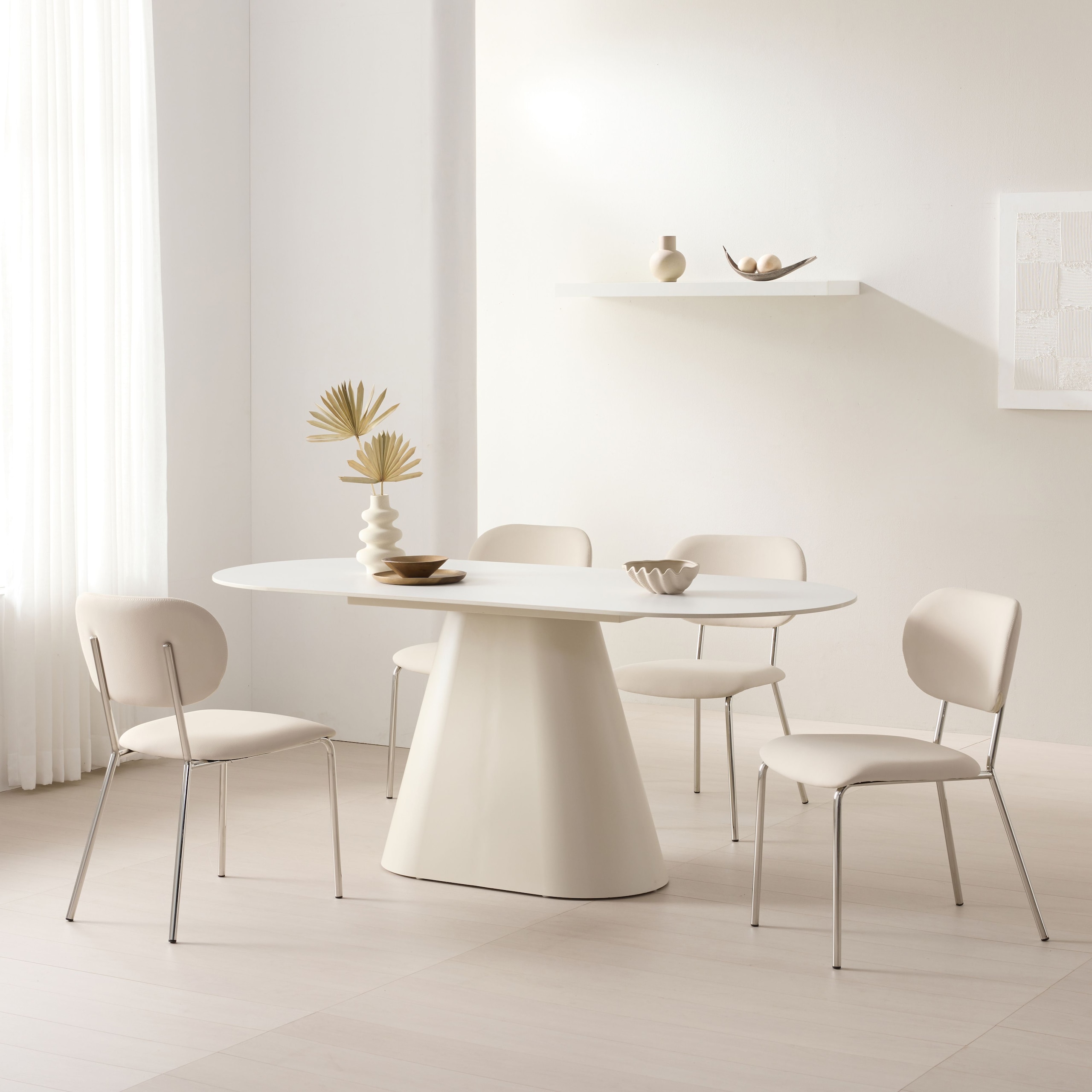 [신상품] 워지아 셀린 화이트 포세린 세라믹 식탁 4인 6인 테이블 1800