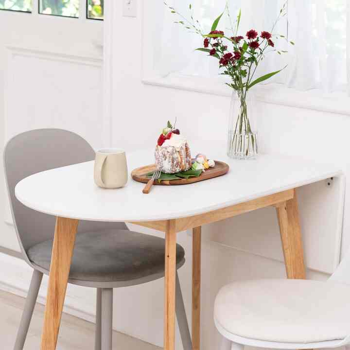 延長式 半円形 ダイニングテーブル 120cm