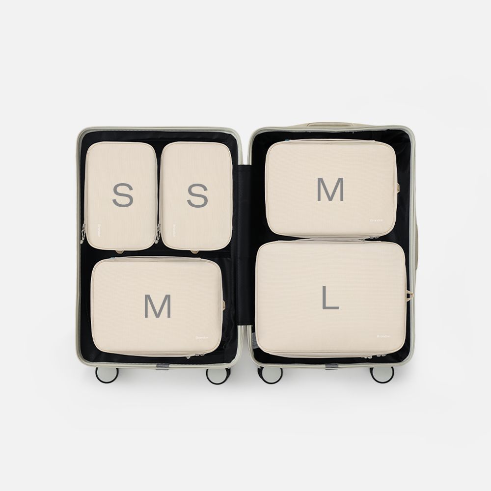 [오늘출발] [신상품] 브랜든 여행 압축 파우치 세트 S+S+M+M+L (28인치 캐리어용)