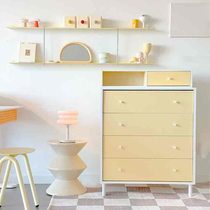 Mamong 両面チェスト 4段 80cm［2色］