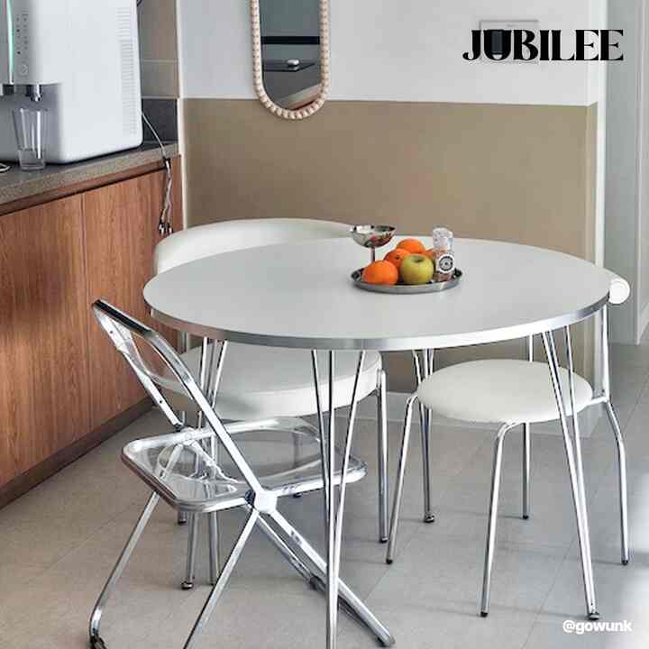 CHLOE ホワイト 円形 ダイニングテーブル［2サイズ］