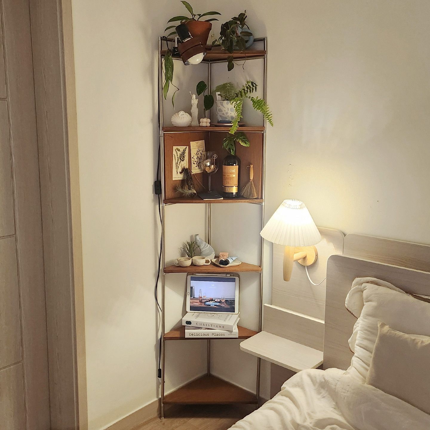 [신상품] 나누벨 플러쉬 모듈 코너 원목 선반 2~6단 코너장