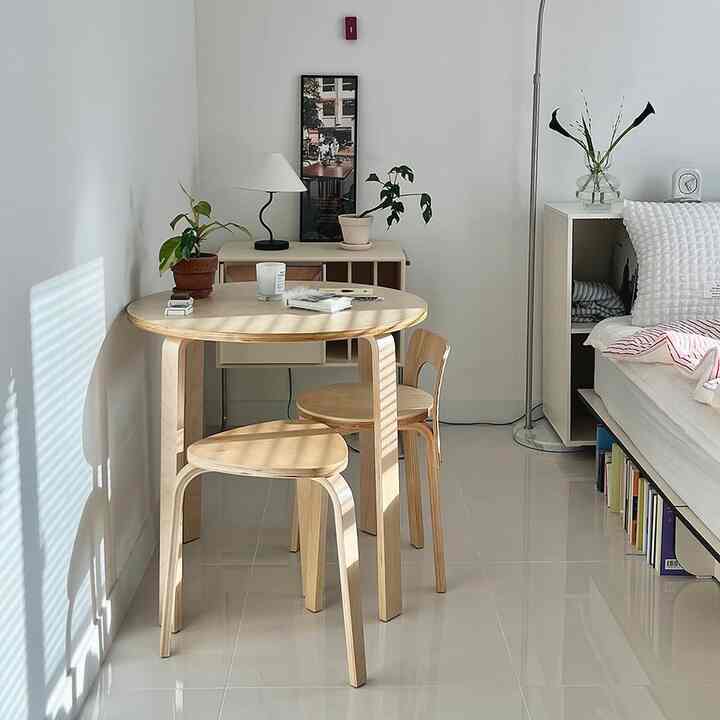 トリ ウッド テーブル 4段階 高さ調節［2色・4種］