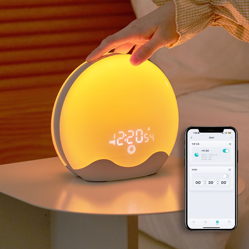 디얼 IoT 앱호환 미라클모닝 알람시계 양면 무소음 LED 탁상시계