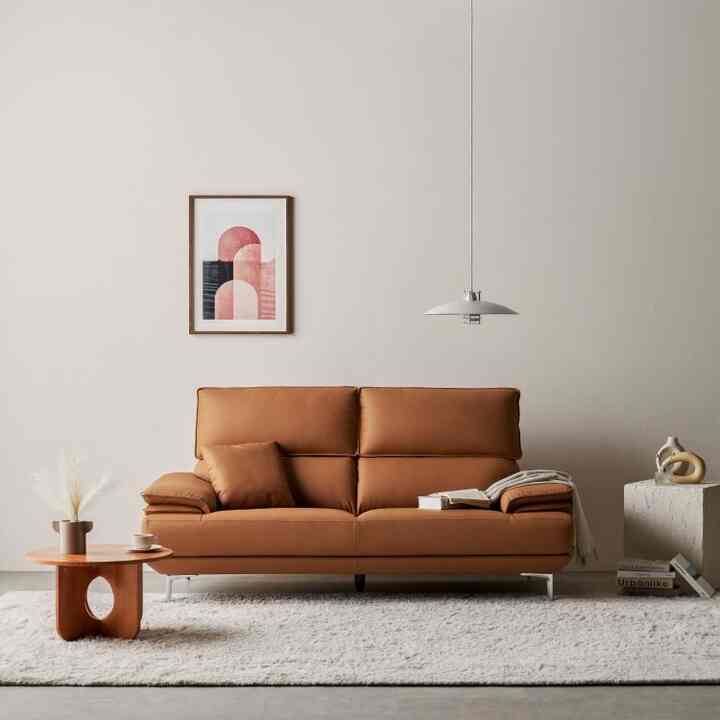 Diam 天然皮革 3人掛けソファ［2色］