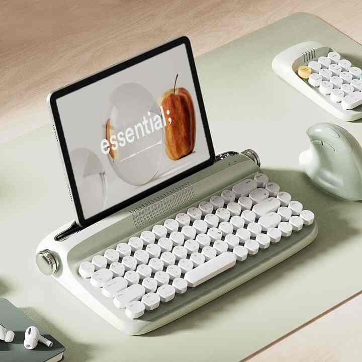 レトロ iPad キーボード ハングル＆英語 B307 充電式［5色］