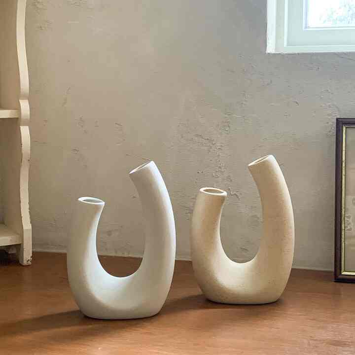 ルヴナー リングベース Uカーブ 花瓶 マットセラミック［2色］