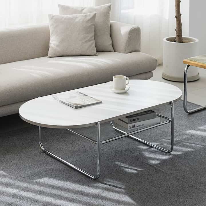 MILGRAIN 2段 ガラス ローテーブル［2サイズ］