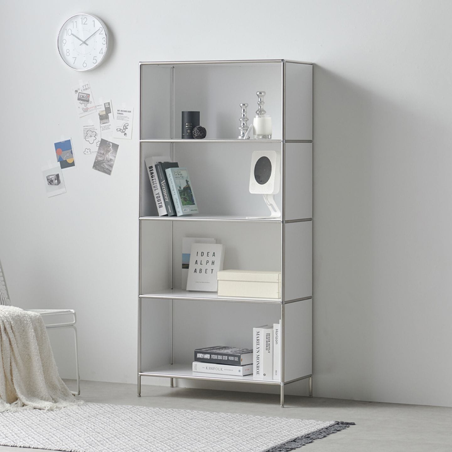 [신상품] 공간철학 아이린 미드센츄리 다용도 수납장 모듈 4단 선반장 1color