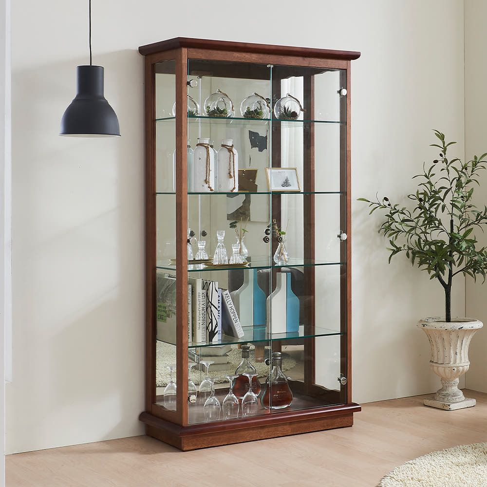 [신상품] 가구본 브휘트 장식장 피규어 위스키 와인 양주 술 원목 진열장 유리 엔틱