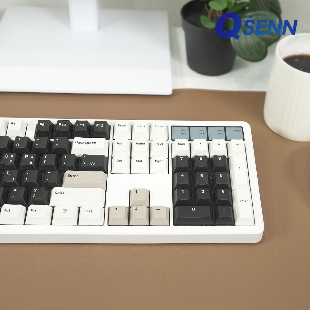 QSENN Q104 PBT 풀윤활 가스켓 유무선 기계식키보드 블루퍼플 하이무 저소음