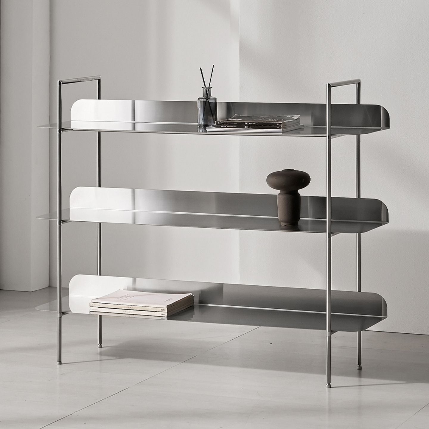 [신상품] 공간철학 아이린 미드센추리 모듈 스테인레스 3단 선반장 1color