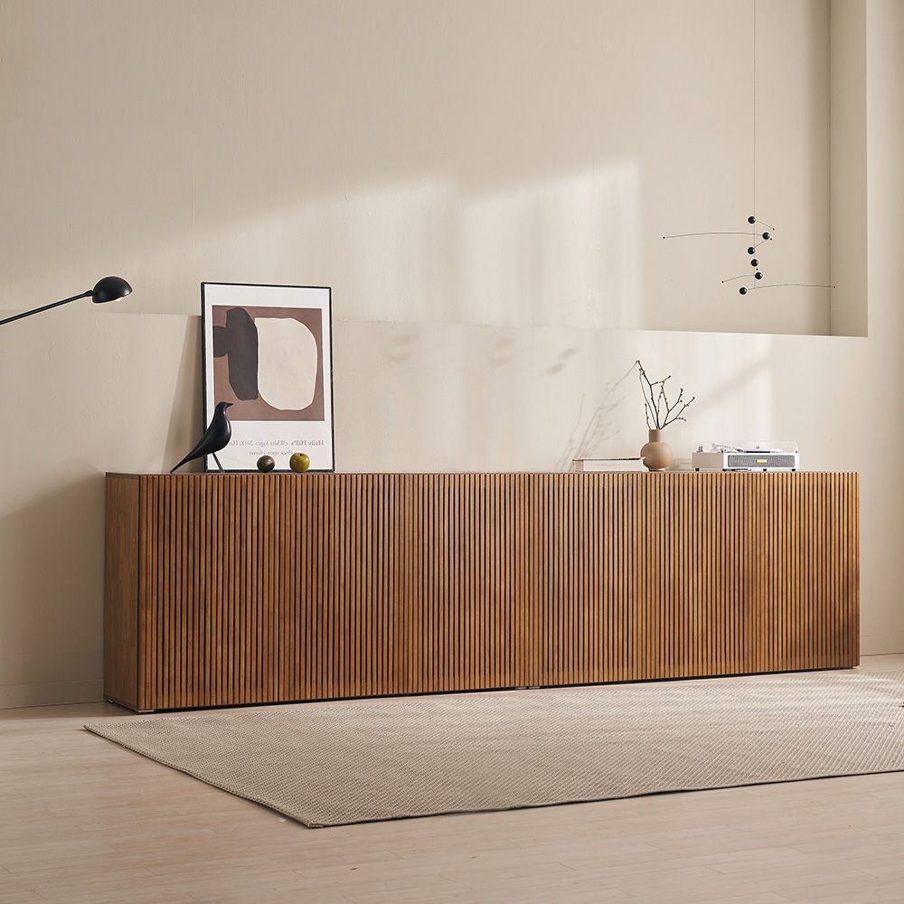 슈퍼홈 바이브 높은 거실장 TV다이 3000 원목 도어 티비장 수납장 (기본형) 