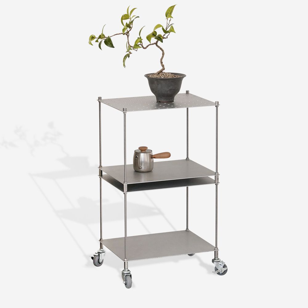 rhombus lab モジュールラック キャスター付き シルバー スチール