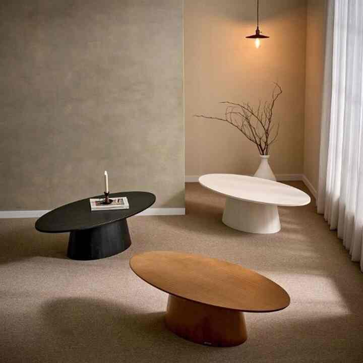 Wood Oval Coffee Table