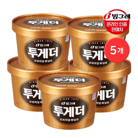 빙그레 투게더 바닐라 오리지널 900ml 5개