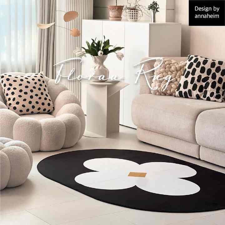 フローラ 円形・楕円形ラグ［3色・4サイズ］