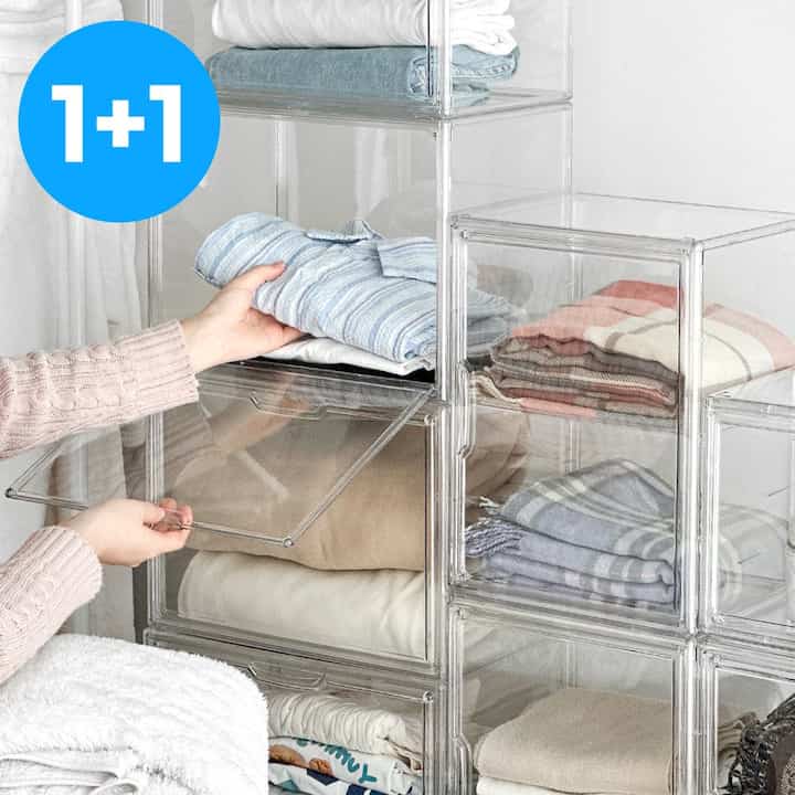 クリアアクリル収納ケース 2個セット［3サイズ］