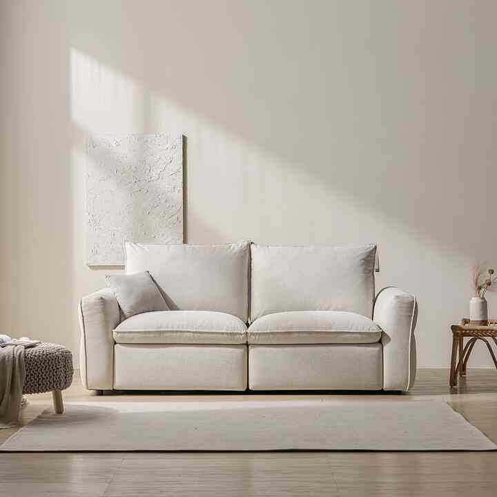 Nev ファブリック リクライナーソファ［2色］