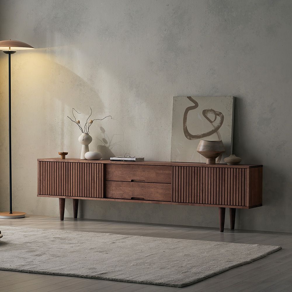 핀란디아 몬테 2000 원목 TV 슬라이딩 거실장 