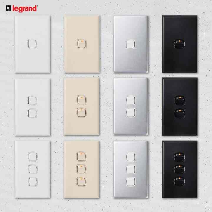 エクセル 電気照明スイッチカバー［4色・3種］