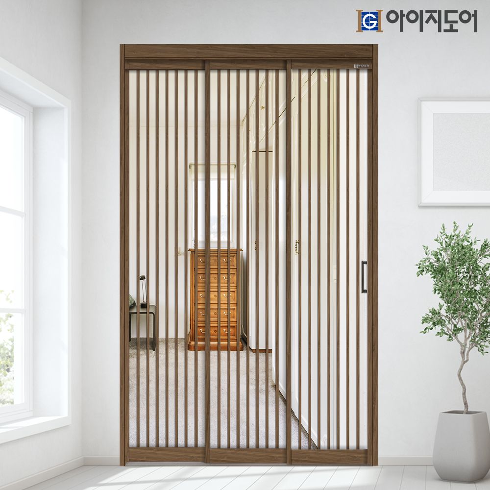 아이지도어 현관 중문 슬라이딩 아파트 초슬림 3연동 2.8 UV아트간살A 오픈형