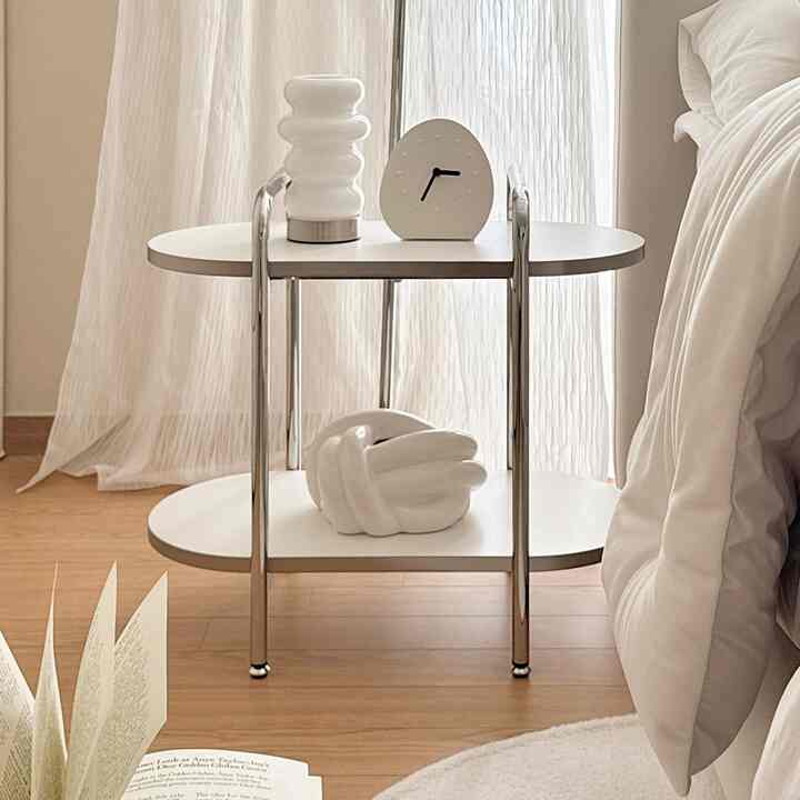 MYSTIC ホワイト・メタル シェルフ［2サイズ］