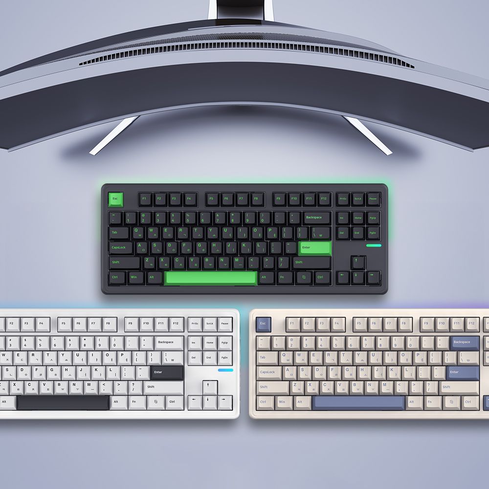 SPM PL87W 몽돌 텐키리스 유무선 블루투스 게이밍 기계식 키보드 (화이트)