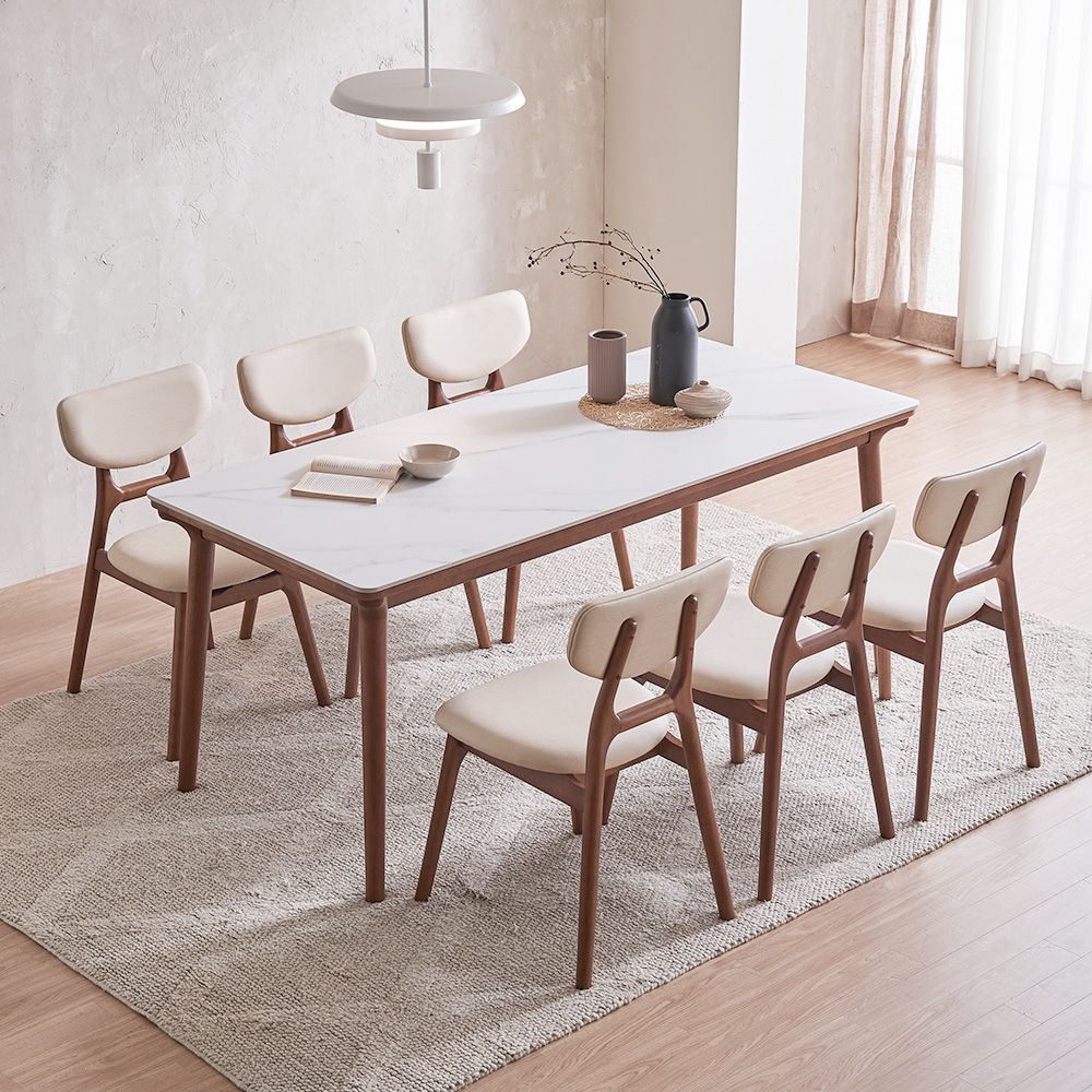 핀란디아 벨리나 포세린 세라믹 6인식탁세트(의자6) 