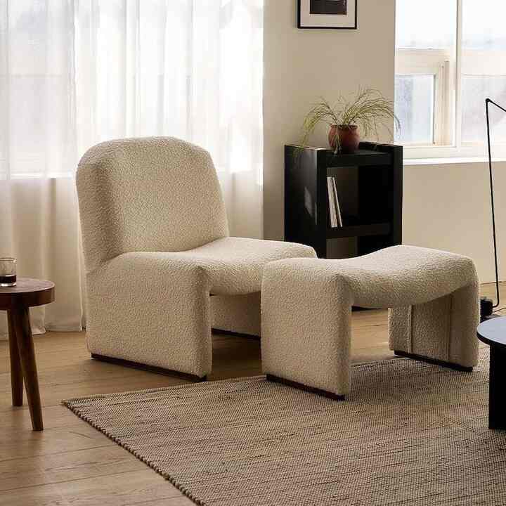 MONT BLANC ブークレー 1人掛け ファブリック ソファ［2色］