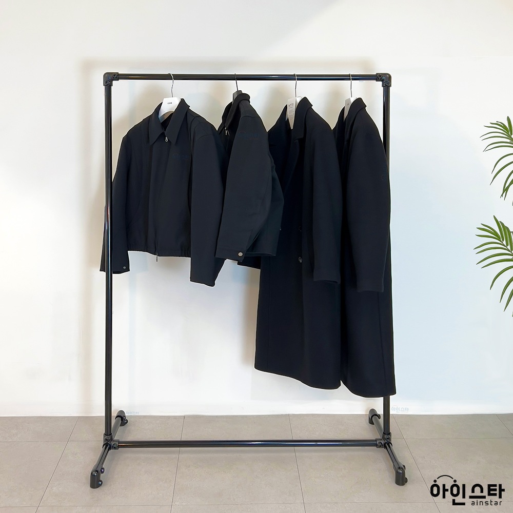 [오늘출발] [신상품] 아인스타 튼튼한행거 블랙 1단 파이프행거