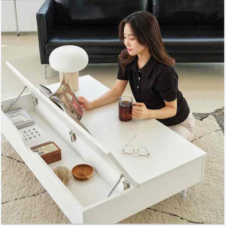 MIRO 収納付きリフトアップ テーブル 120cm［2色］