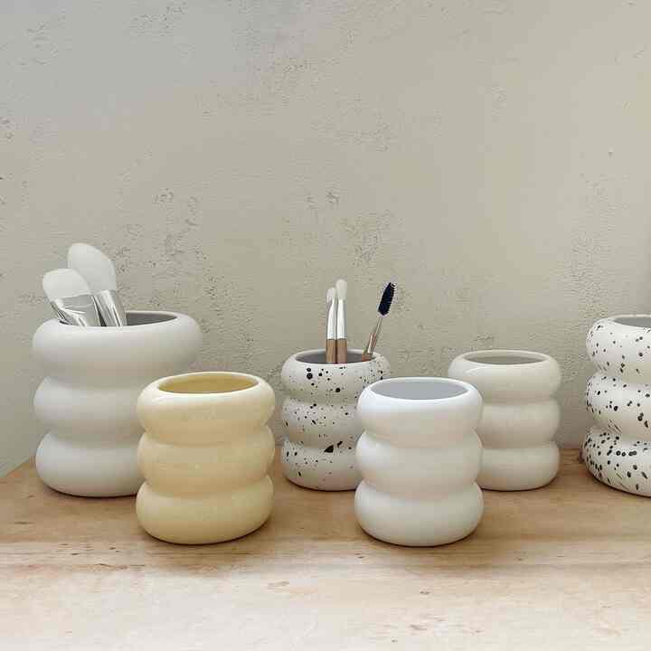 マカロン ブラシスタンド 2点セット［4色・2サイズ］