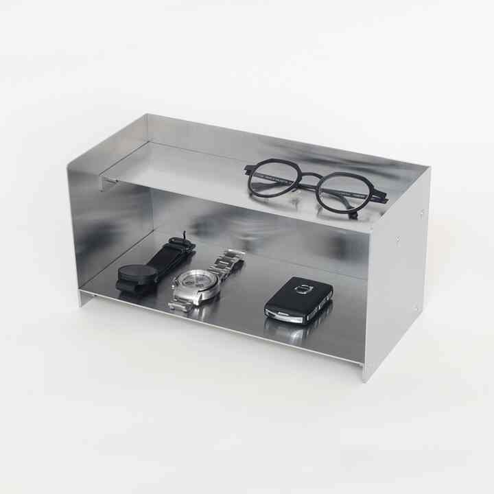 stainless hairline 2段シェルフ