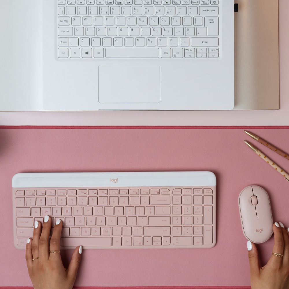 로지텍 MK470 슬림 무선 키보드 마우스 세트 로즈