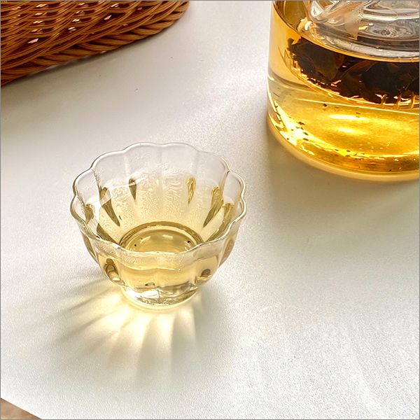 청백원 북대사글라스 직화내열유리 화형찻잔 50ml 유리잔 유리컵 다기잔 카페용