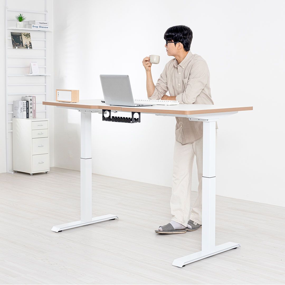 핏쳐 커스터마이징 듀얼 스퀘어프레임 전동식 모션데스크 E2 상판 1200사이즈 