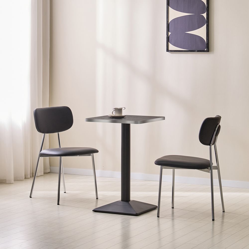 소담갤러리 엠버 사각라운드 테이블 실버엣지 식탁 테이블 카페 업소용 600