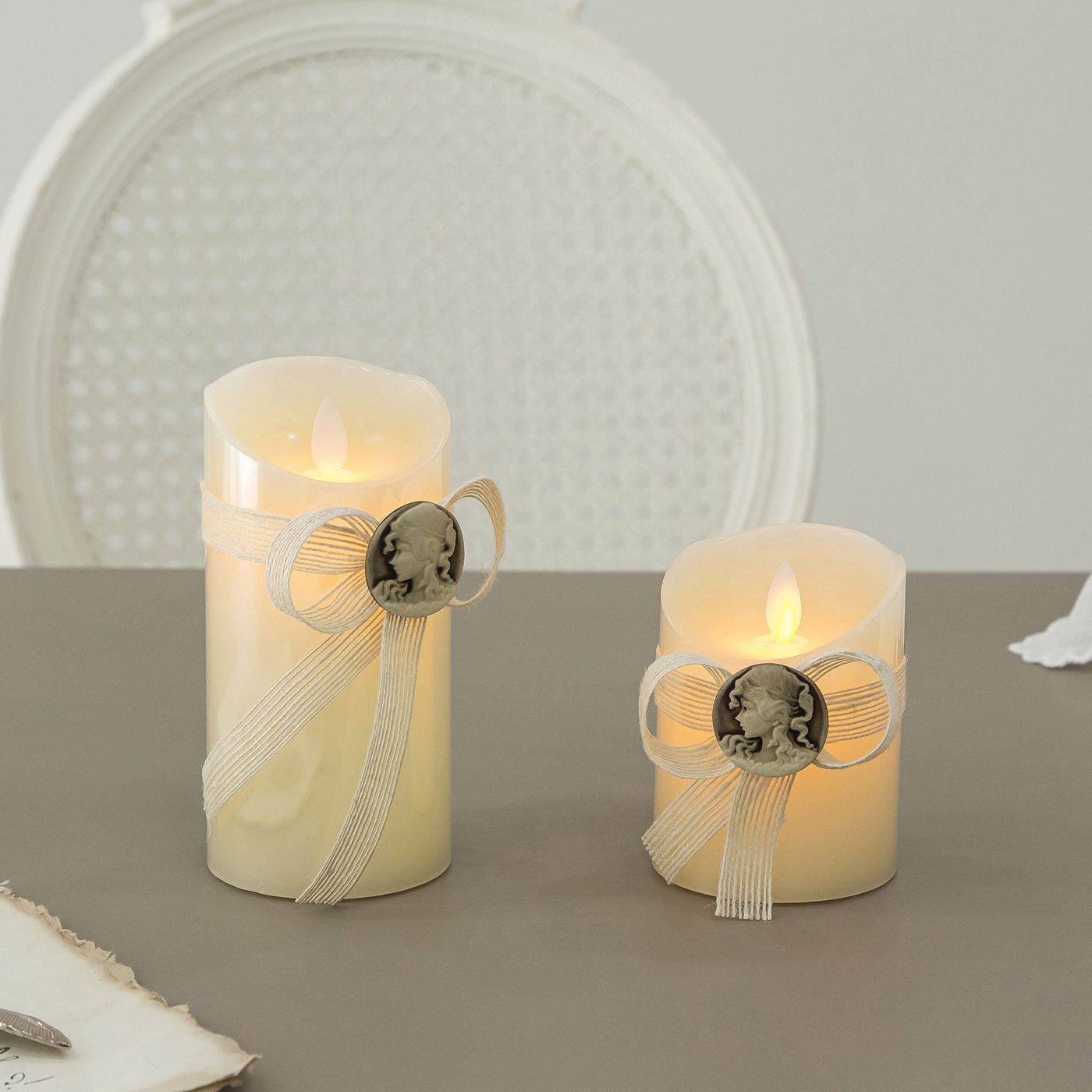 [신상품] 인뎀바움 마리아쥬 까메오 리본 LED캔들 예쁜 조명